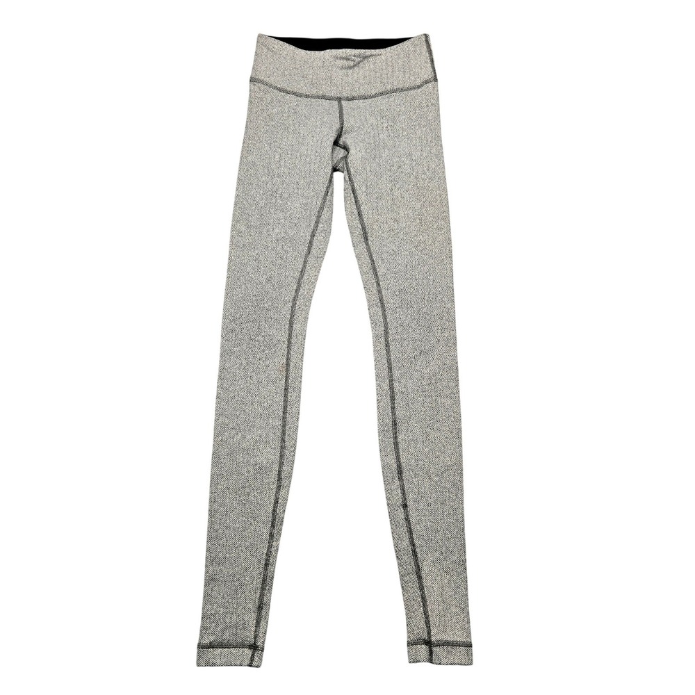 Lululemon Pants Womens 2 Wunder Under‎ Herringbone Slim Leg Yoga Athletic Tweed